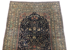 5.1x7.1 Tehran Antique Oriental Rug, Colors Beige, Yellow, and Rust (2208)