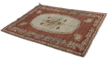 7.4x4.11 Turkish Oriental Antique Rug, circa 1890s. Soft reddish brown colors