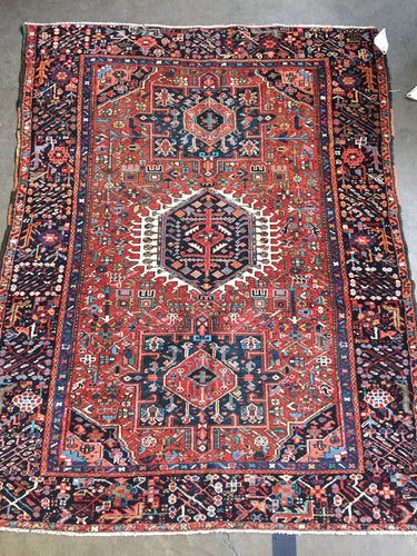 #9922 Persian Antique rug Karajeh 4.9x6 sold